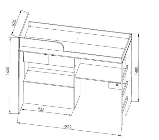 DOMITORIO CUCHETA MULTIFUNCIONAL - CAMA ESCRITORIO BAÚL SOMMIER - Imagen 4